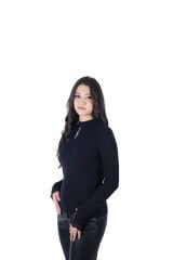 Ontriko Siyah Kol Dantel Detaylı Bluz