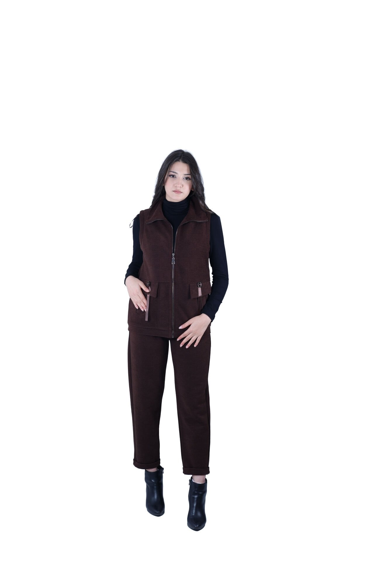 Ontriko Kahve Yelek Pantolon Takım