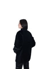Tığtriko Bağcıklı Kürk Kaban