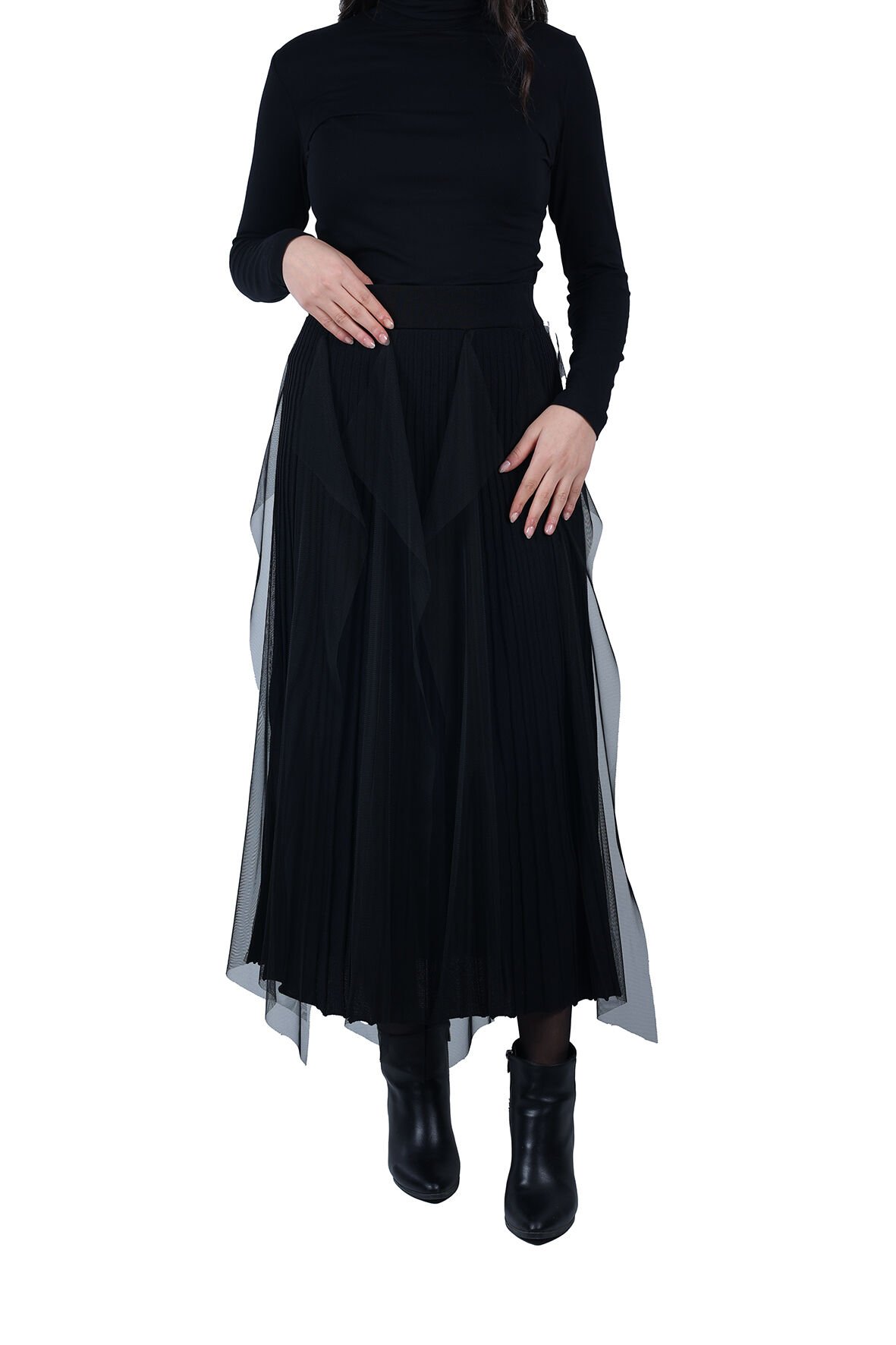 Ontriko Triko Tüllü Rayon Etek