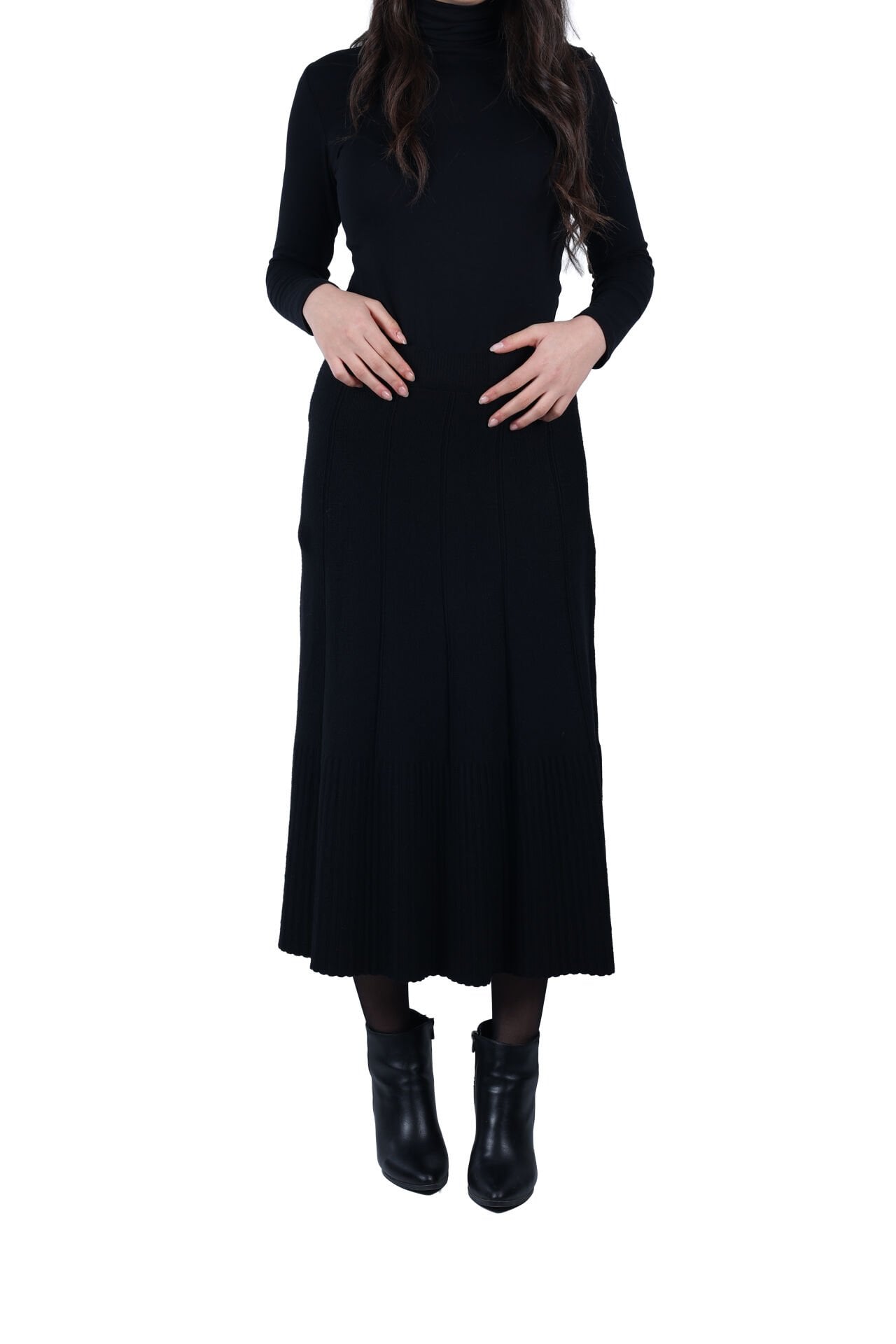 Ontriko Siyah Rayon Etek