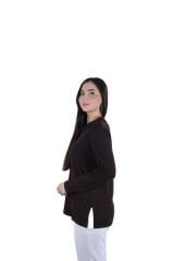 Ontriko İcili Polo Yaka Kahve Bluz